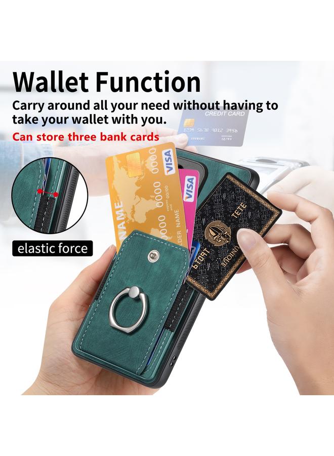 اس-توب جراب هاتف Honor 200 Lite Global Retro بملمس جلدي مع حلقة ومحفظة وبطاقة - Image 4