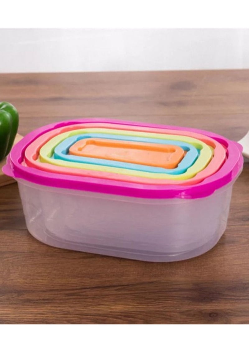 SAQOWARE 6 Peice Food Container Sett with Lid/Plastic Transperent Kitchen Storage Containers - Image 1