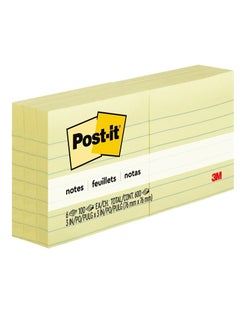 Post It 1 Pack Canary Yellow America's Favorite Lined Sticky Notes 3 Inch X 3 Inch  - Image 1
