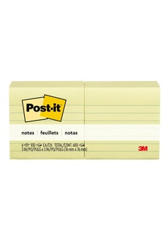 Post It 1 Pack Canary Yellow America's Favorite Lined Sticky Notes 3 Inch X 3 Inch  - Image 2