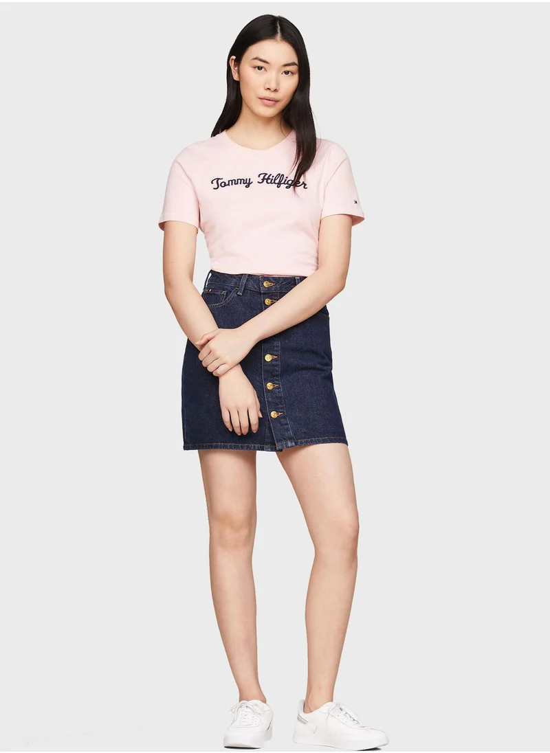 TOMMY HILFIGER Crew Neck Logo Detail T-Shirt