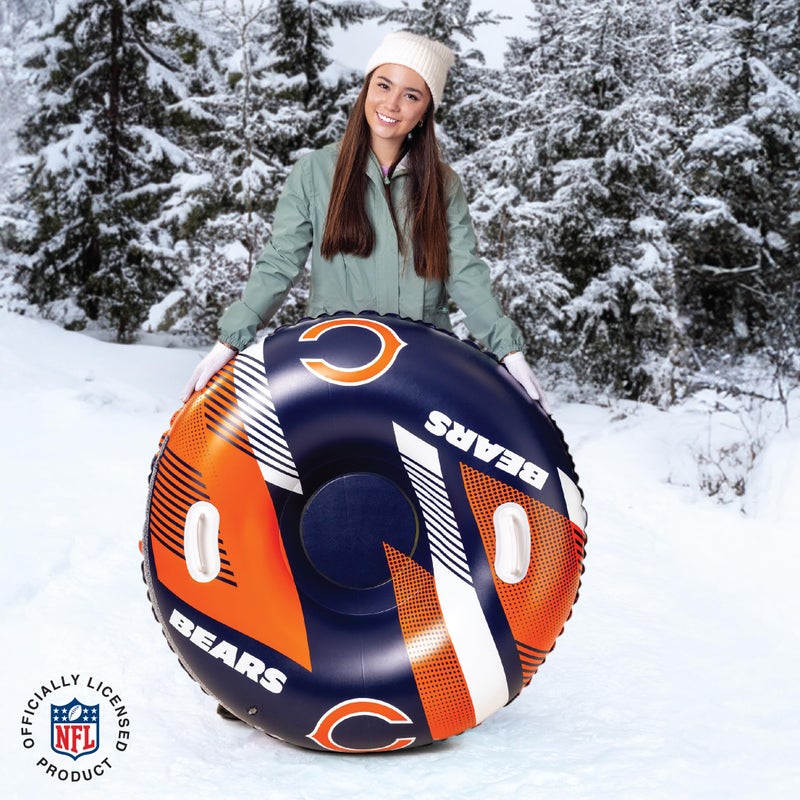 بيج ماوث ألعاب BigMouth Chicago Bears NFL Fan Gear الخارجية مرخصة رسميًا - أنبوب ثلج قابل للنفخ بمقابض - Image 5