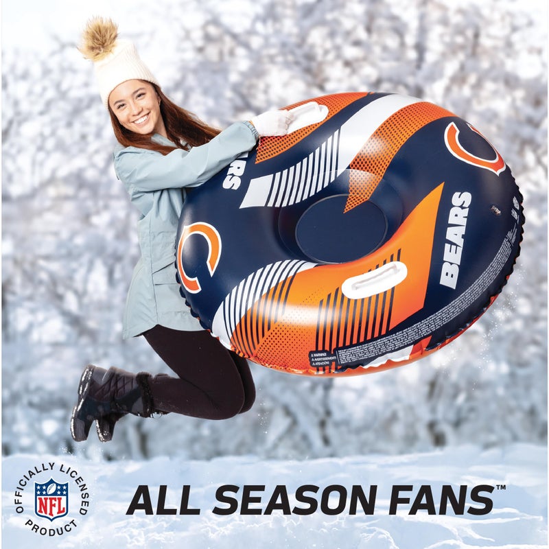 بيج ماوث ألعاب BigMouth Chicago Bears NFL Fan Gear الخارجية مرخصة رسميًا - أنبوب ثلج قابل للنفخ بمقابض - Image 4