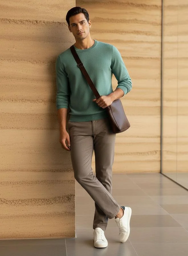 سبلاش فيڤ Men Crew Neck Textured Sweater