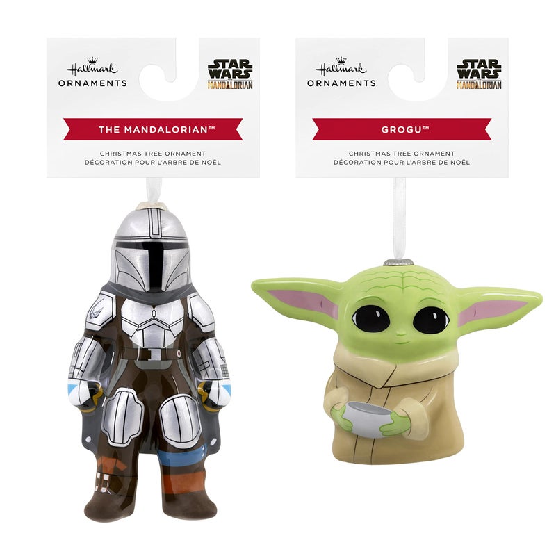 هولمارك Hallmark Star Wars: Mandalorian و Grogu Holding Cupage Decoupage Christmas Set من 2 (0003HCM1125) - Image 3