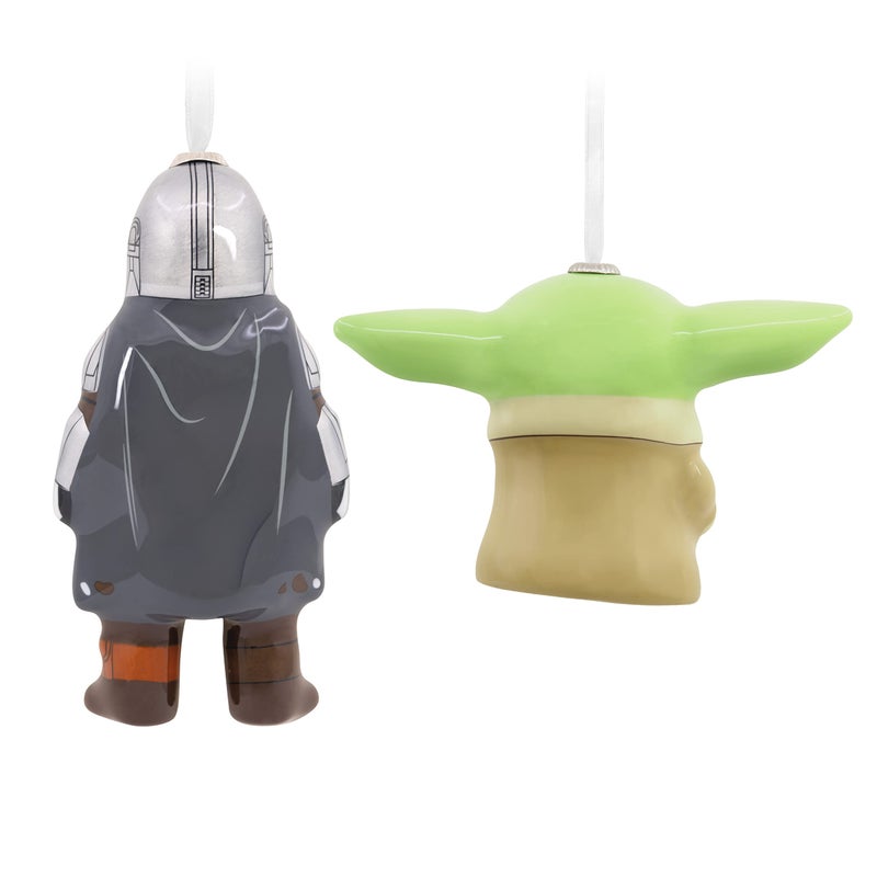 هولمارك Hallmark Star Wars: Mandalorian و Grogu Holding Cupage Decoupage Christmas Set من 2 (0003HCM1125) - Image 2