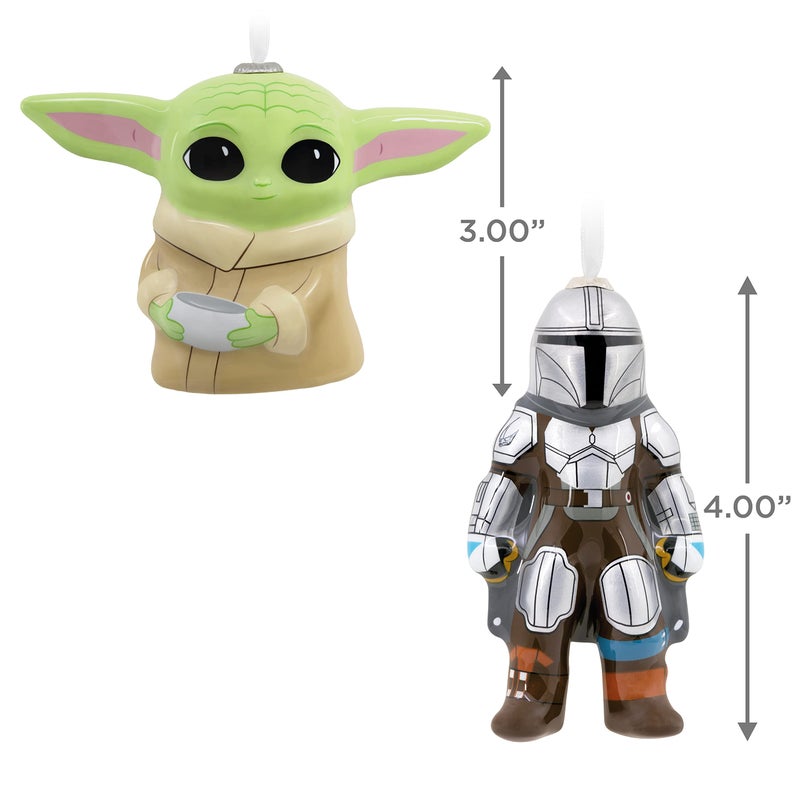 هولمارك Hallmark Star Wars: Mandalorian و Grogu Holding Cupage Decoupage Christmas Set من 2 (0003HCM1125) - Image 4