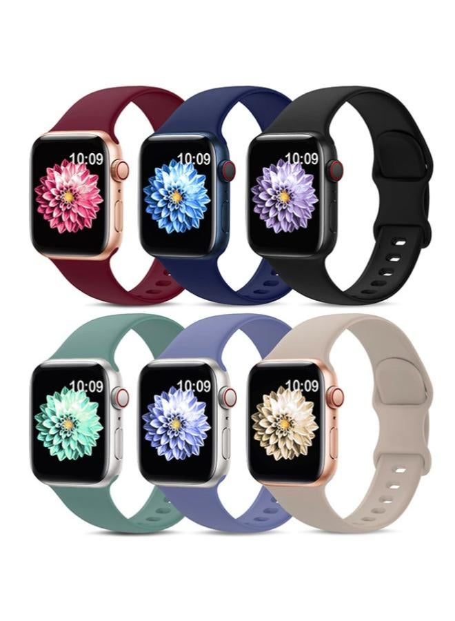 O Ozone [6 Pack] Sport Bands For Apple Watch Series 10 | Ultra 2 | 8 Ultra | 9 | 8 | 7 | 6, 49/46/45/44/42mm , Soft Silicone Wristband smartwatch Strap - Image 1