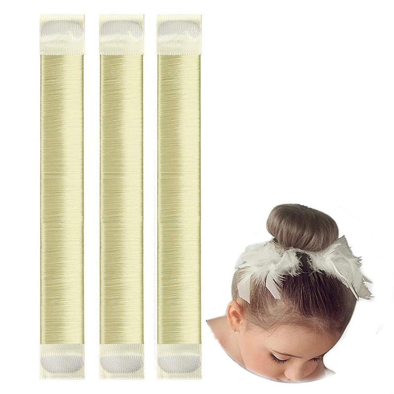 LHAAAYF Hair Bun Maker for Kids and Girls 3 PCS Mini Doughnut Shaper for Short and Thin Hair Easy Ballet Bun Tool Blonde