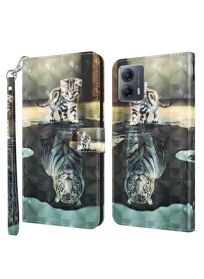 S-TOP Case For Motorola Moto G54 3D Painting Pattern Flip Leather Phone Case - Image 1