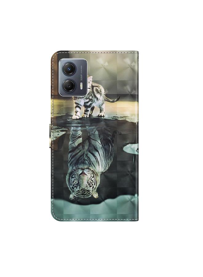 S-TOP Case For Motorola Moto G54 3D Painting Pattern Flip Leather Phone Case - Image 3