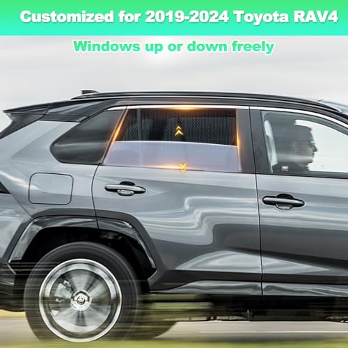 KOCZIL Car Window Shades for 2019-2024 RAV4 Accessories - Rear Side Window Shade for Baby, Breathable Mesh Car Privacy Window Covers, UV Protection and Heat Insulation for Road Trips, Napping, Camping - Image 2