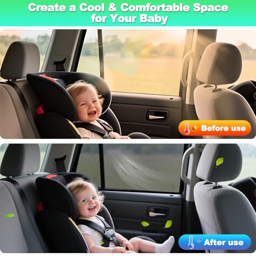 KOCZIL Car Window Shades for 2019-2024 RAV4 Accessories - Rear Side Window Shade for Baby, Breathable Mesh Car Privacy Window Covers, UV Protection and Heat Insulation for Road Trips, Napping, Camping - Image 3