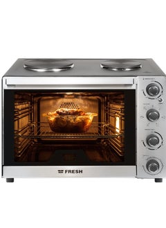 Fresh Fresh 65-liter oven with grill and fan, with 2 electric burners, silver color  - Image 2