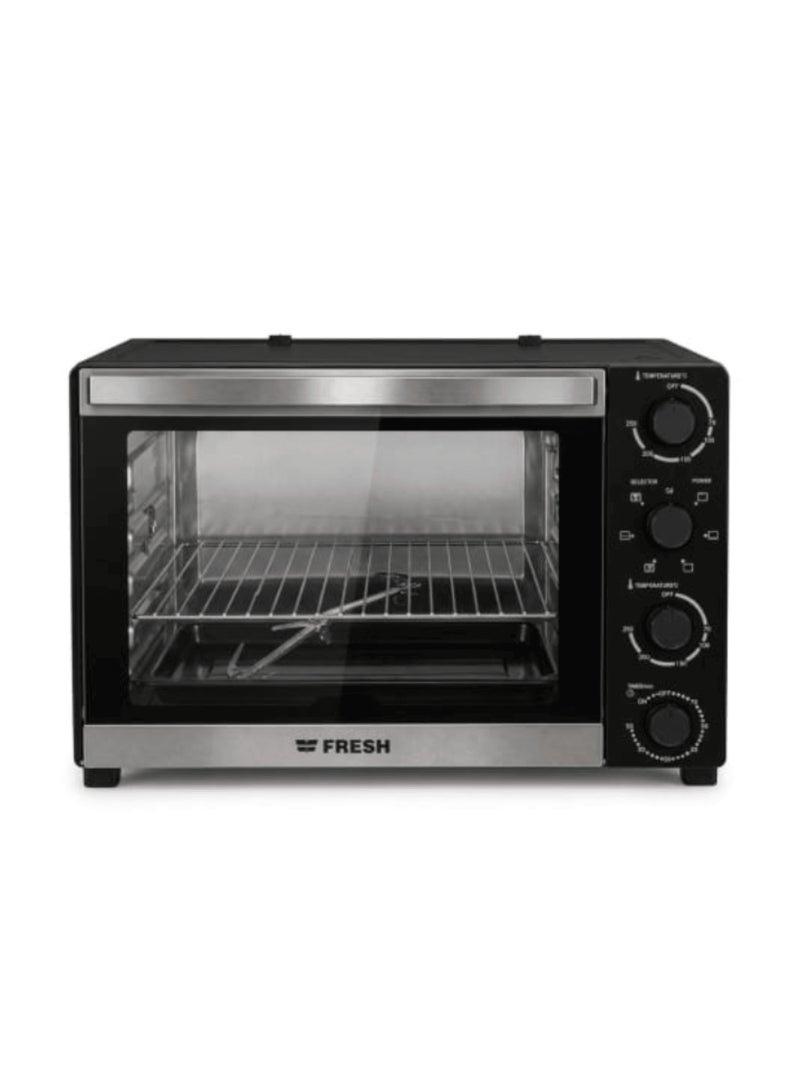Fresh 65L Electric Oven, Black, with LED Switches, Grill and Fan - Image 2