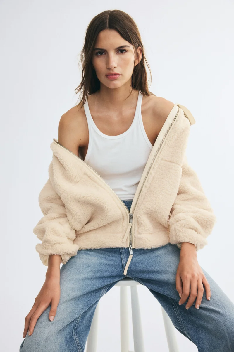 H&M  Oversized teddy jacket for Women | Best Price UAE