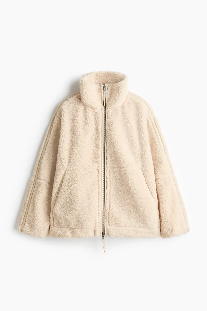 Oversized teddy jacket