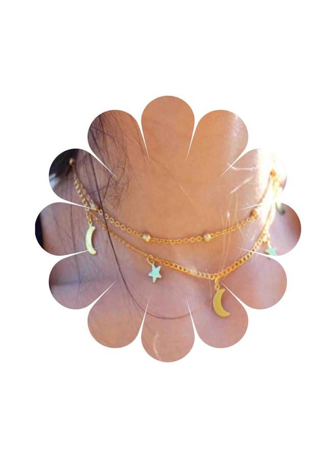 Yheakne Boho Star Moon Necklace Choker Gold Layered Star Choker Necklace Crescent Moon Necklace Celestial Necklace Chain Festival Jewelry for Women and Girls (Gold) - Image 1