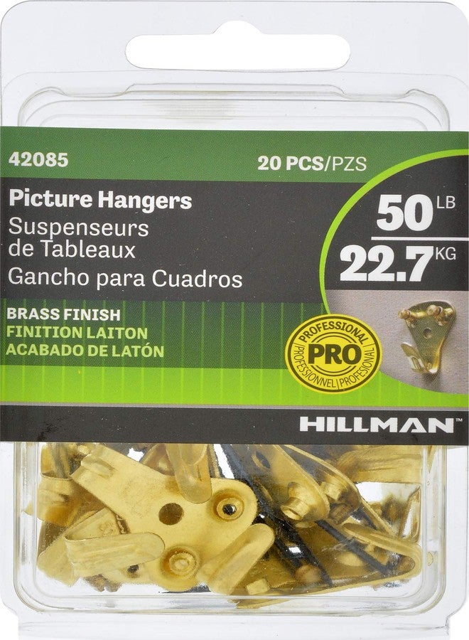 Hillman Hanging-Hardware 42085 Classic Picture Hanger (50lb) 20 Pack, Gold, 20 Piece - Image 1