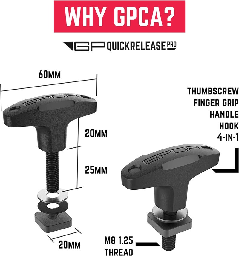GPCA Quick-Release Tie Down GP Anchor/T-Handle Bolts Set - 8 Pack for Jeep and Ford Bronco - Image 3