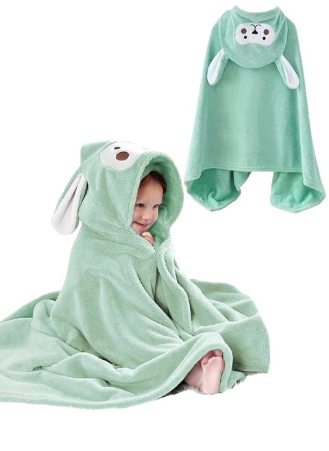 Baby Bath Towel with Hood 0-8 Years, Super Soft and Super Absorbent Bath Towel Gift for Toddlers, 140x80cm (Mint Green)
