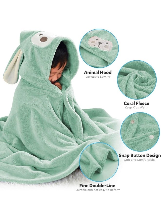 Baby Bath Towel with Hood 0-8 Years, Super Soft and Super Absorbent Bath Towel Gift for Toddlers, 140x80cm (Mint Green)