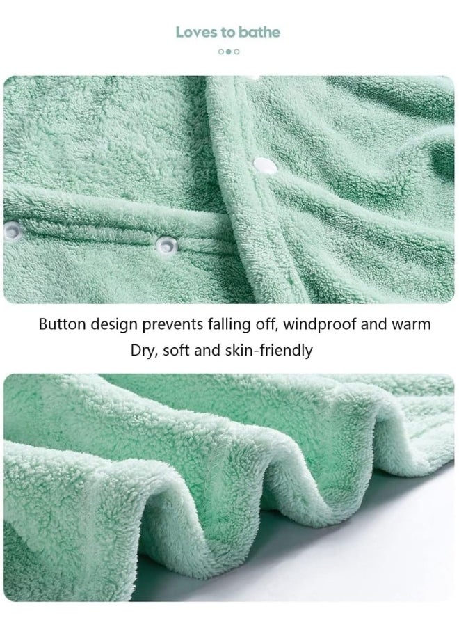 Baby Bath Towel with Hood 0-8 Years, Super Soft and Super Absorbent Bath Towel Gift for Toddlers, 140x80cm (Mint Green)