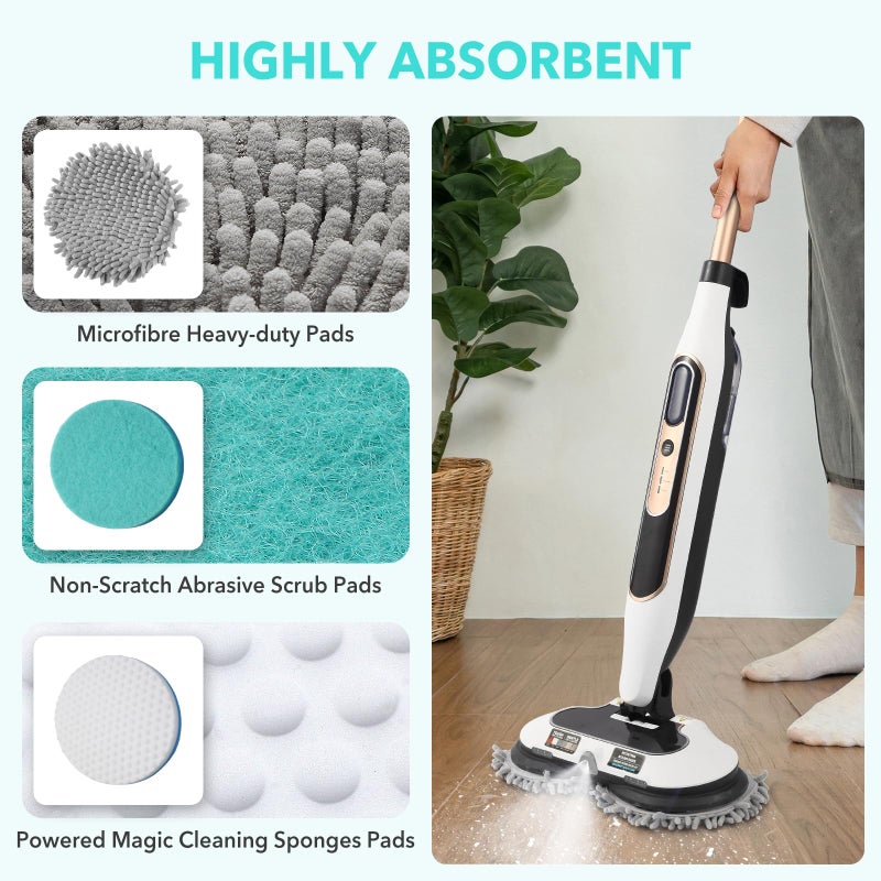 Frescares 6 Packs Steam Mop Pads Replacement Power Pads Compatible with Shark,S8201 S8001 S7001 S7201 S7000AMZ S7000 S7005 S7020 S7001C Dirt Grip Scrub Adsorb Washable Pad - Image 2