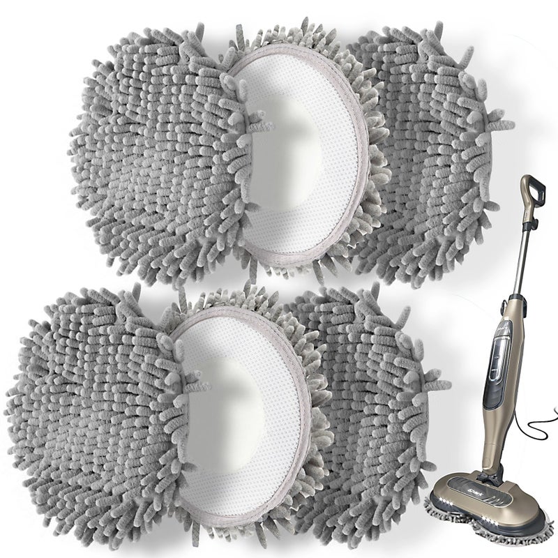 Frescares 6 Packs Steam Mop Pads Replacement Power Pads Compatible with Shark,S8201 S8001 S7001 S7201 S7000AMZ S7000 S7005 S7020 S7001C Dirt Grip Scrub Adsorb Washable Pad - Image 1