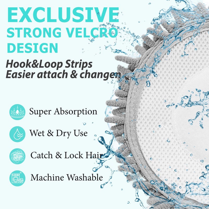 Frescares 6 Packs Steam Mop Pads Replacement Power Pads Compatible with Shark,S8201 S8001 S7001 S7201 S7000AMZ S7000 S7005 S7020 S7001C Dirt Grip Scrub Adsorb Washable Pad - Image 4