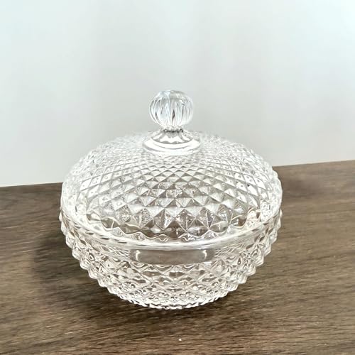 ccsxqy 21oz Glass Candy Jar with Lid | Large Clear Crystal Christmas Candy Bowl for Holiday Parties, Weddings & Home Decor - Image 4