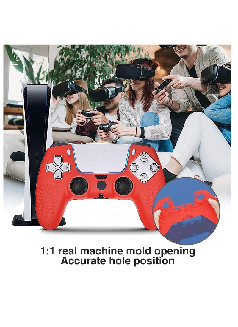 Generic PS5 Controller Silicone Cover Ultra Grip Anti-Slip Cover Protective Case Sleeve for Sony Playstation 5 Controller (Red)  - Image 2