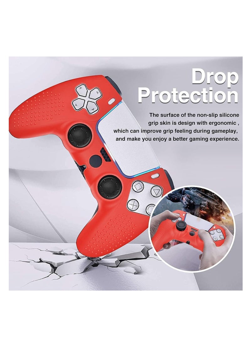 Generic PS5 Controller Silicone Cover Ultra Grip Anti-Slip Cover Protective Case Sleeve for Sony Playstation 5 Controller (Red)  - Image 3
