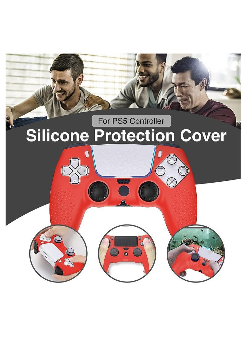 Generic PS5 Controller Silicone Cover Ultra Grip Anti-Slip Cover Protective Case Sleeve for Sony Playstation 5 Controller (Red)  - Image 4