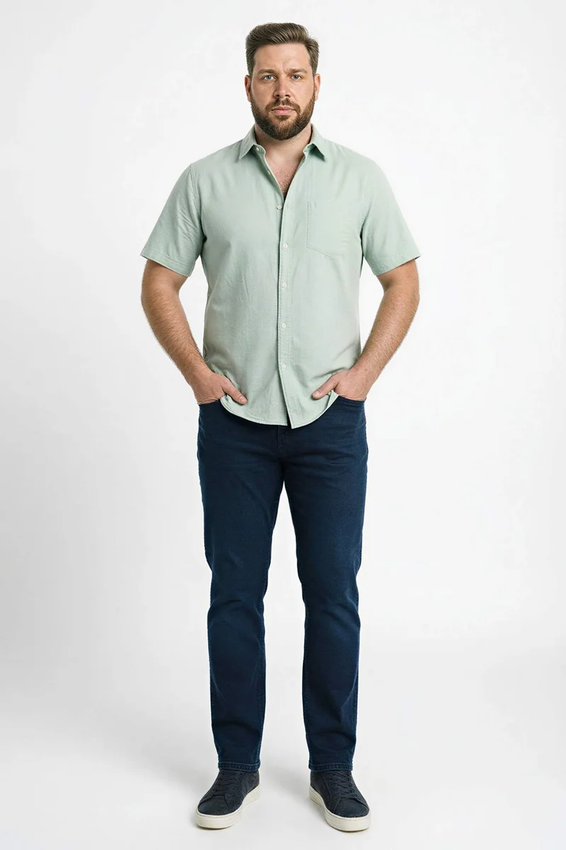 ديفاكتو Regular Fit Polo Collar Cotton Shirt