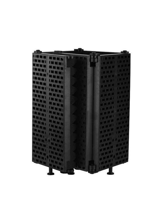 Microphone Isolation Shield Portable Tabletop Sound Absorbing Foam Reflection Filter Mic Soundproof Shield with 3/8-inch Female to 5/8-inch Male Screw Adapter