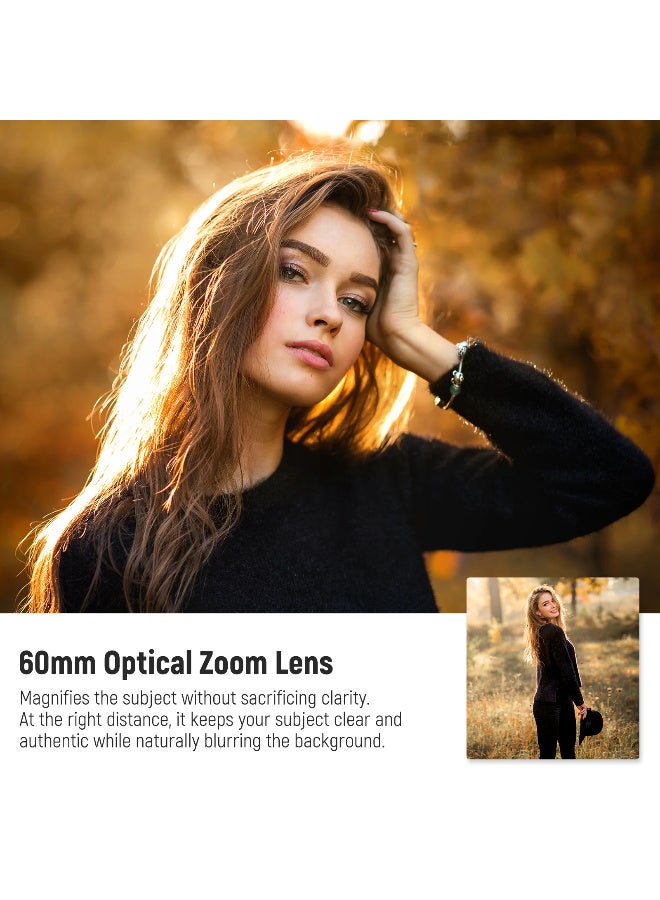 نيوير عدسة مقربة NEEWER LS-41 بطول بؤري ‎60mm مع مشبك عدسة ‎17mm ومحلق لتركيب فلتر ‎67mm - Image 2