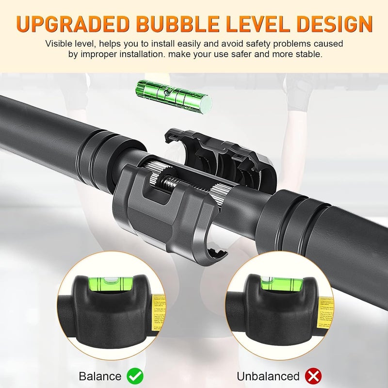 RovyFota Pull Up Bar for Doorway, Upgraded Chin Up Bar Hanging Exercise Bar, Adjustable Upper Body Trainer Workout Bar Strength Training Equipment for Home Indoor No Screw Installation - Image 3