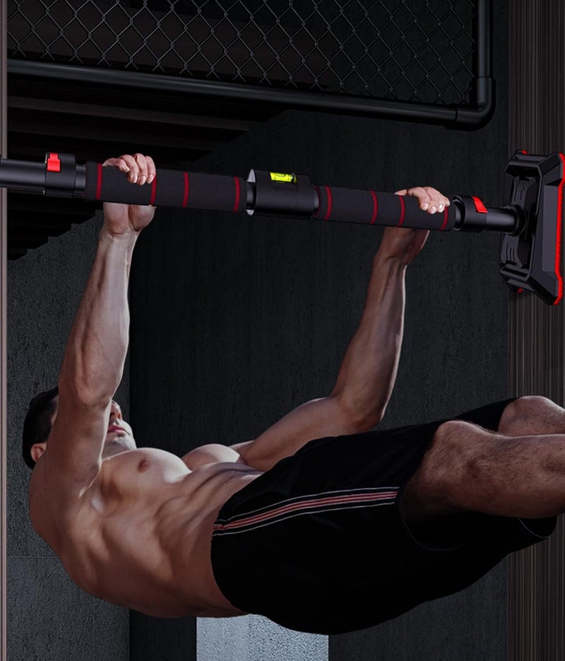 RovyFota Pull Up Bar for Doorway, Upgraded Chin Up Bar Hanging Exercise Bar, Adjustable Upper Body Trainer Workout Bar Strength Training Equipment for Home Indoor No Screw Installation - Image 2