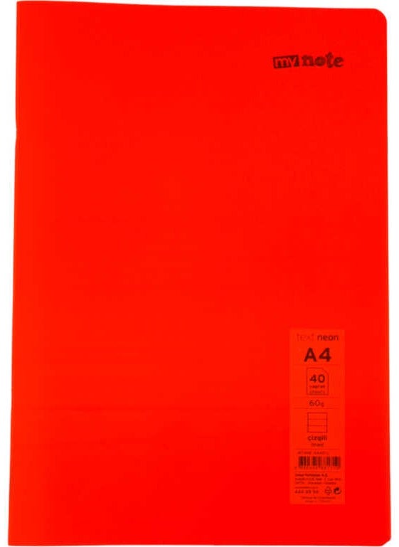 Mynote Text Neon A4 40 Sheets Plastic Cover Notebook  - Image 2