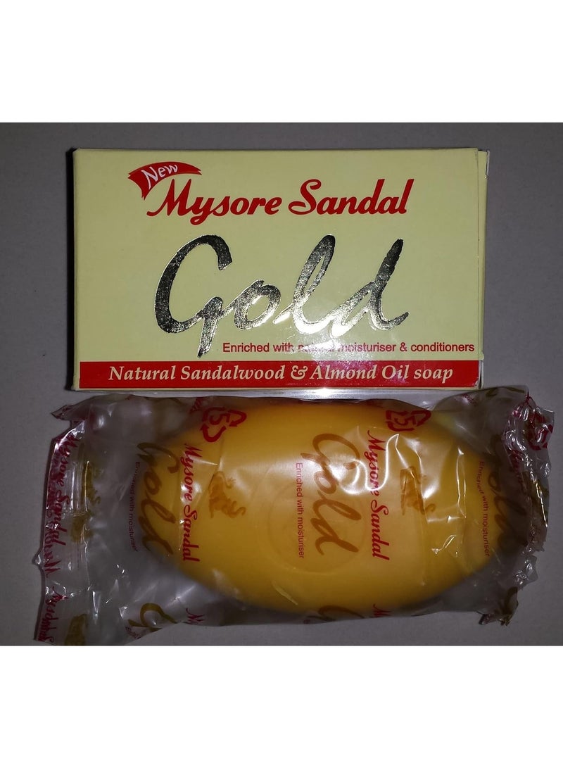 Mysore Sandal Gold Soap, 125 Grams Per Unit (Pack of 4) - Purest Sandalwood Soap - 100% Pure Essential Oils - Grade 1 Soap - TFM 80% - Suitable for ALL Skin Type - Enriched with Natural Moisturizer & Conditioners - Zero Dryness - Natural Sandalwood & Almond Oil Soap - Image 3