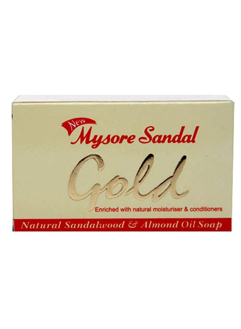 Mysore Sandal Gold Soap, 125 Grams Per Unit (Pack of 4) - Purest Sandalwood Soap - 100% Pure Essential Oils - Grade 1 Soap - TFM 80% - Suitable for ALL Skin Type - Enriched with Natural Moisturizer & Conditioners - Zero Dryness - Natural Sandalwood & Almond Oil Soap - Image 2
