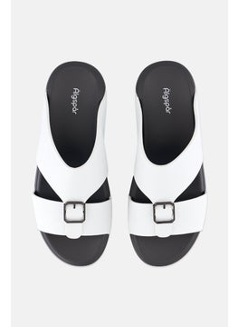 Algspar Men 2 Strap Slip On Arabic Sandals, White  - Image 3