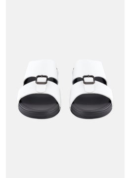 Algspar Men 2 Strap Slip On Arabic Sandals, White  - Image 4