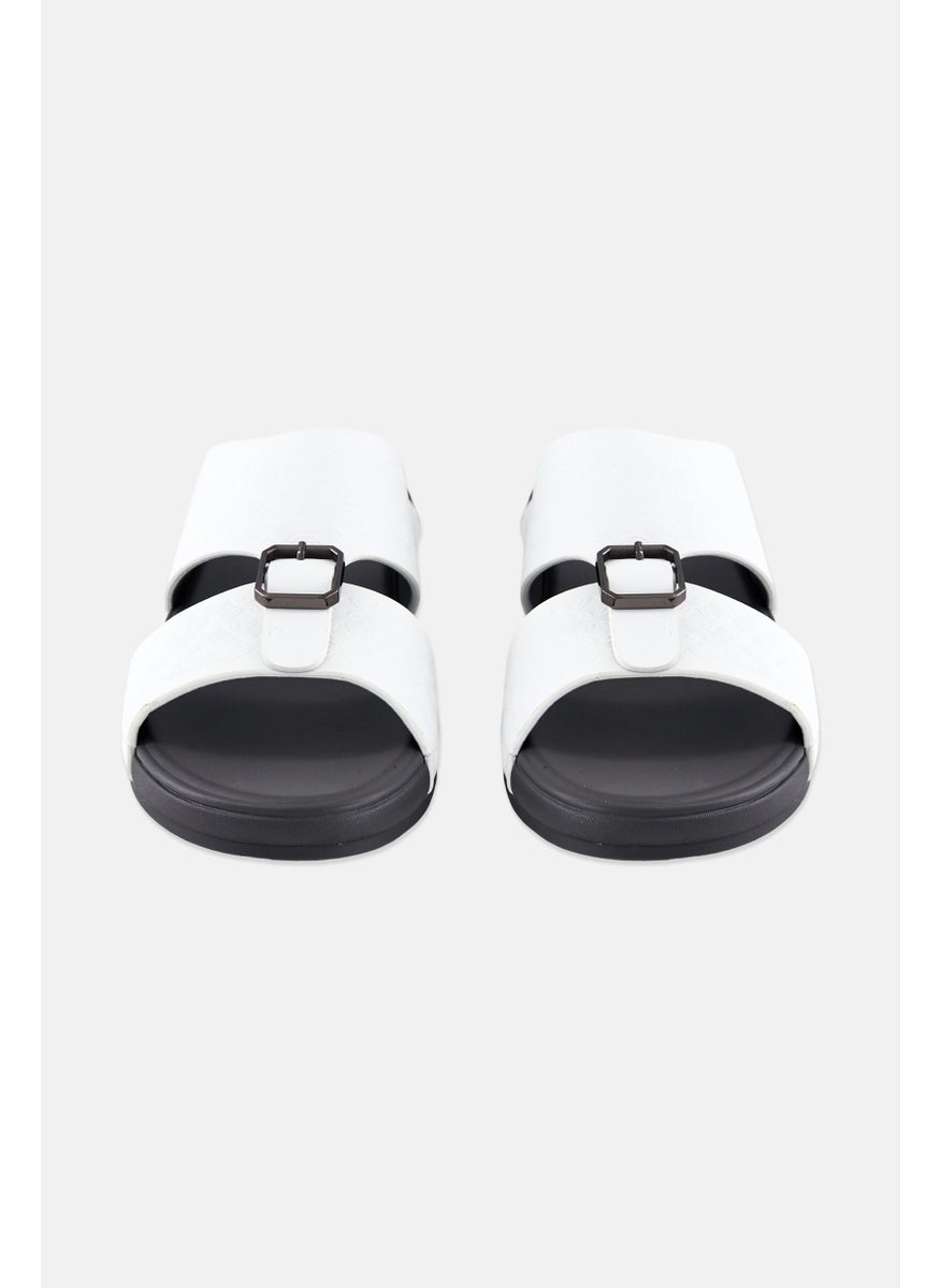 Algspar Men 2 Strap Slip On Arabic Sandals, White  - Image 4