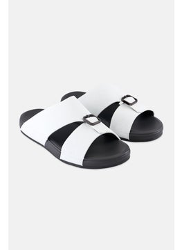Algspar Men 2 Strap Slip On Arabic Sandals, White  - Image 1