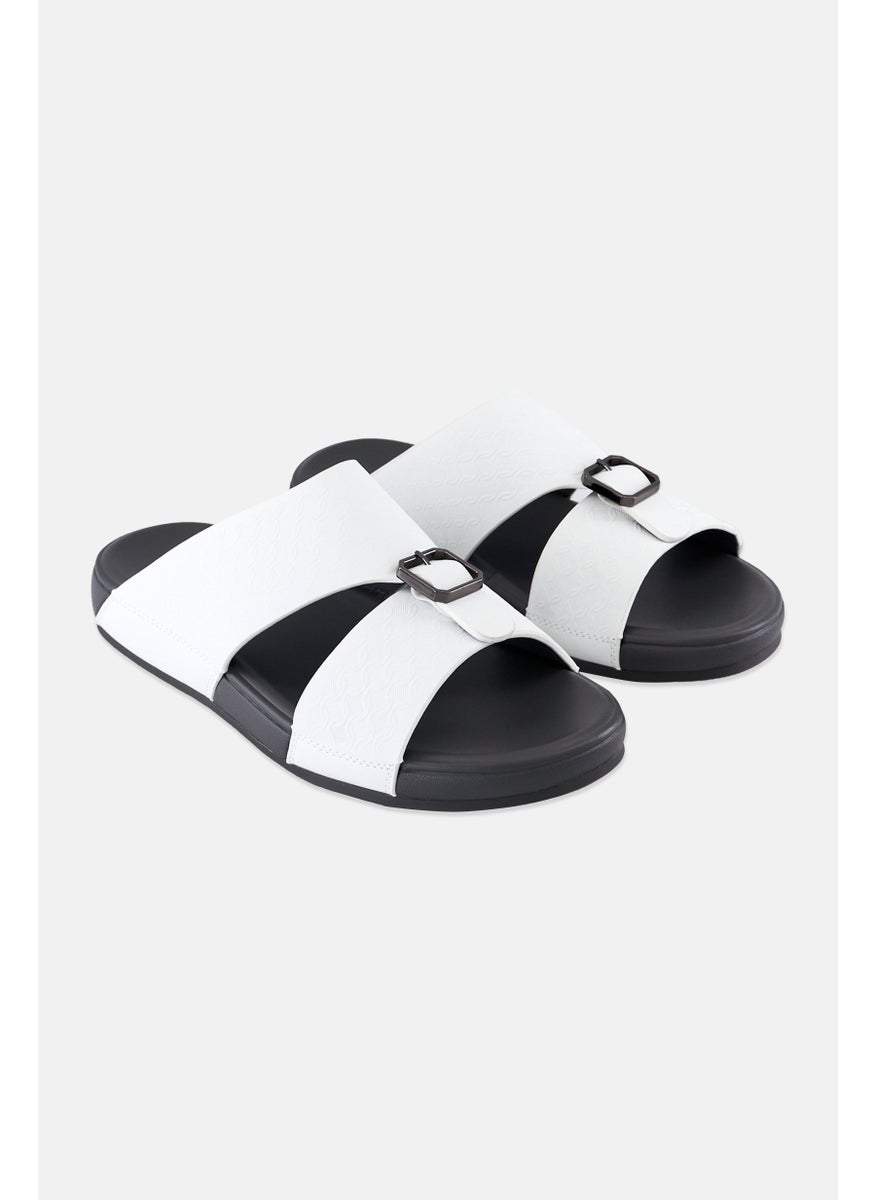 Algspar Men 2 Strap Slip On Arabic Sandals, White  - Image 1