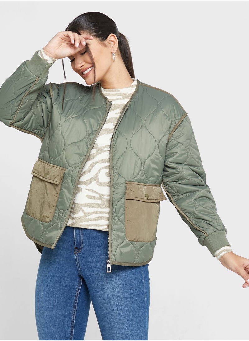 ONLY - Color Block Quilted Jacket - Image 1