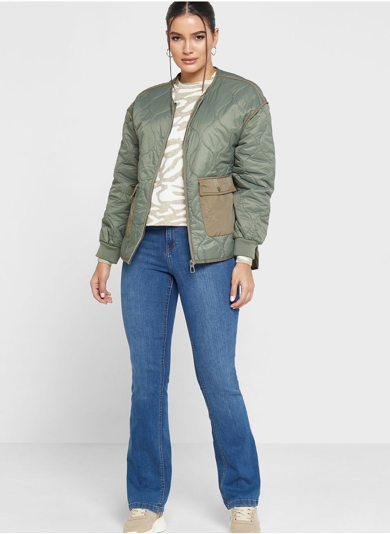ONLY - Color Block Quilted Jacket - Image 1