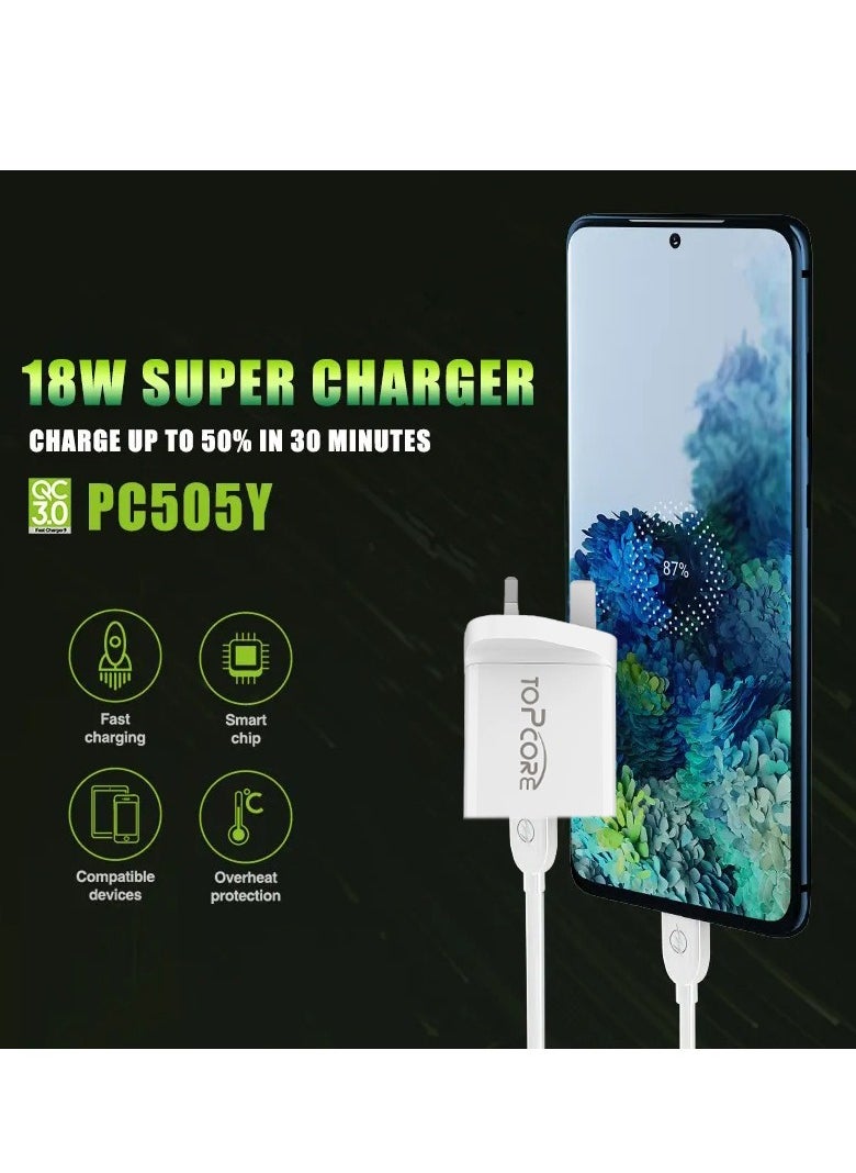 Topcore 20W USB Fast Charger, Wall Adapter Compatible with iPhone, Samsung Galaxy, and All USB-C Devices – Quick Charge Power Block  - Image 5